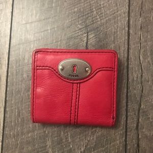 Pink Fossil Mini Wallet